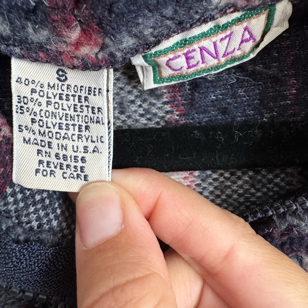 Vintage Cenza Quarter Zip Plaid Size Small - Picture 2 of 4